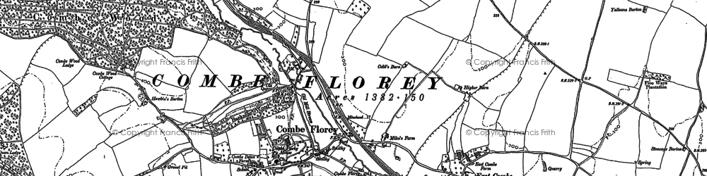 Old map of Combe Florey in 1887