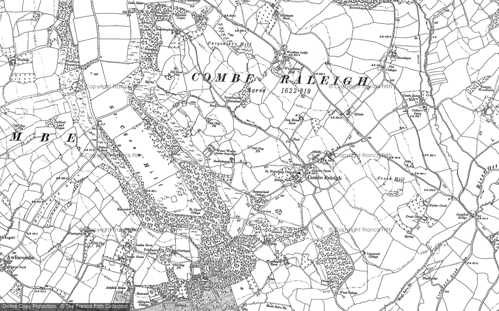 Old Map of Historic Map covering Crook in 1887