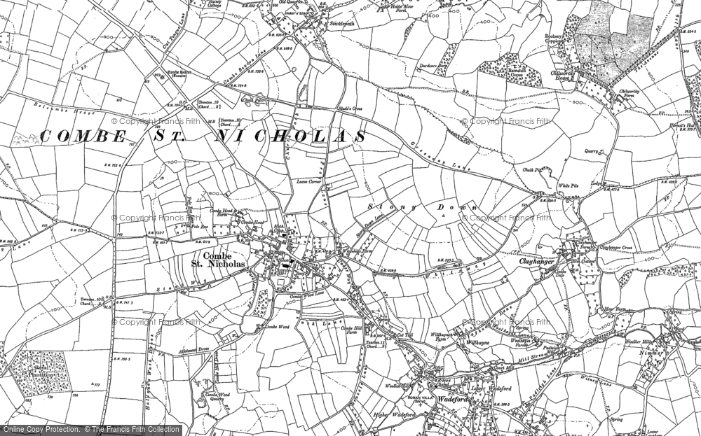 Old Map of Historic Map covering Sticklepath in 1901