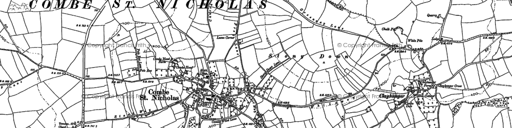 Old map of Combe St Nicholas in 1901