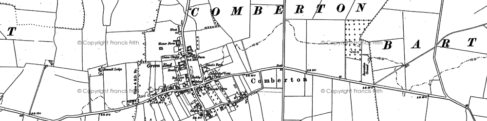 Old map of Comberton in 1886