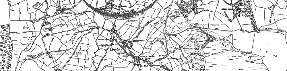 Old map of Combs in 1879