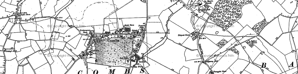 Old map of Combs in 1884