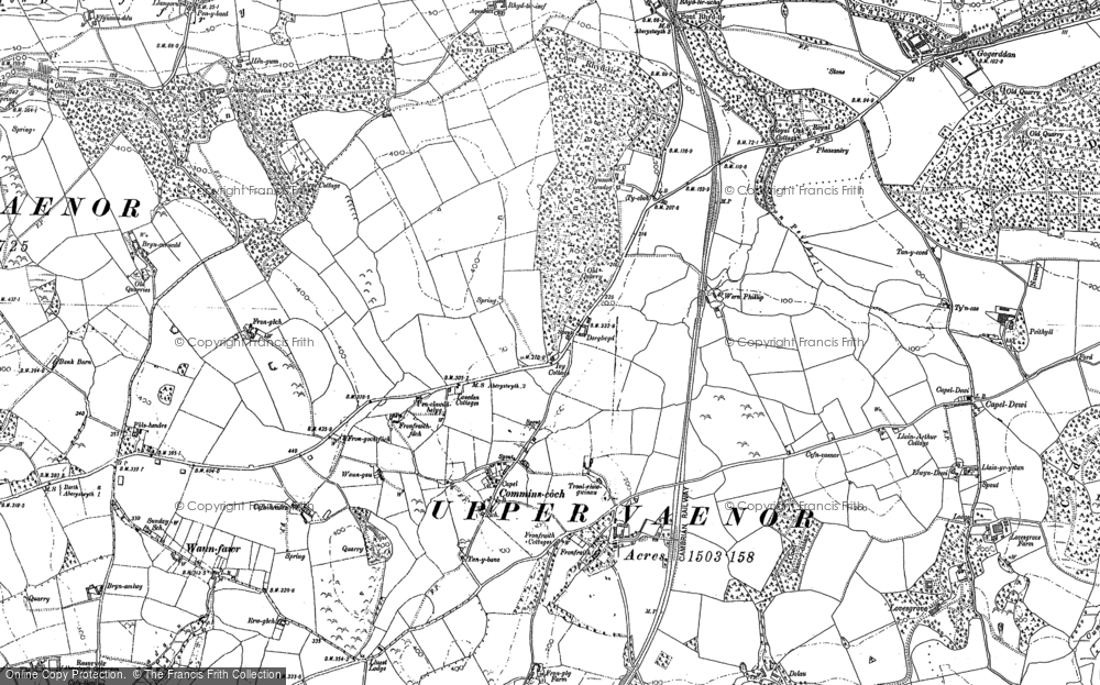 Old Map of Comins Coch, 1904 in 1904