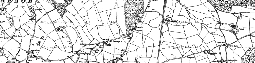 Old map of Comins Coch in 1904