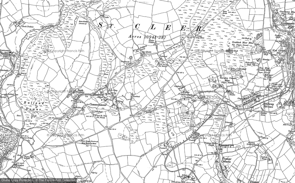 Old Map of Common Moor, 1882 in 1882