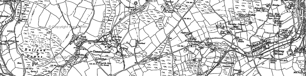 Old map of Common Moor in 1882