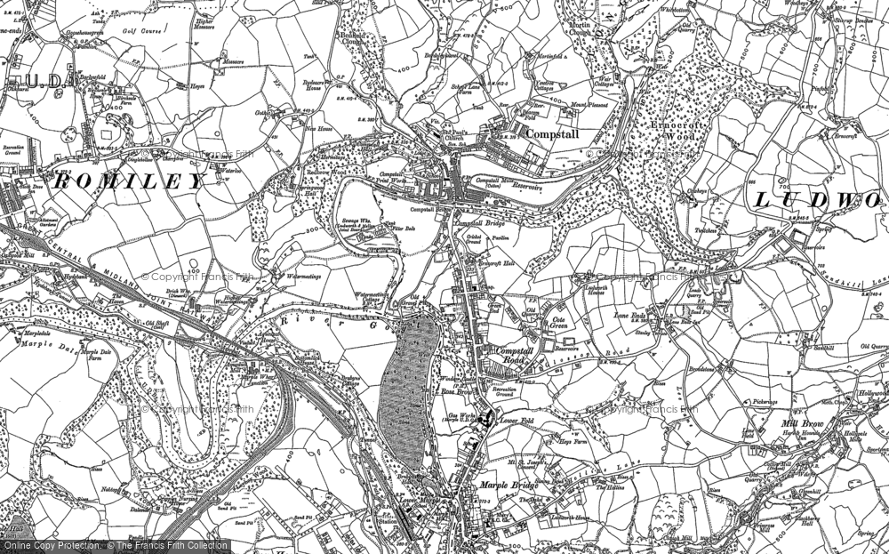 Old Map of Compstall, 1907 in 1907