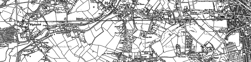 Old map of Compton in 1885