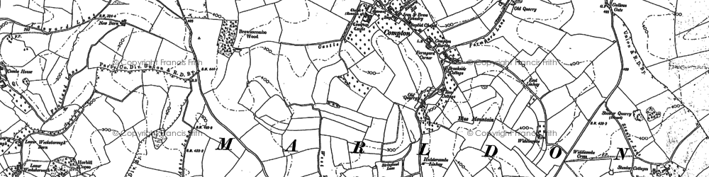 Old map of Bulleigh Barton in 1886