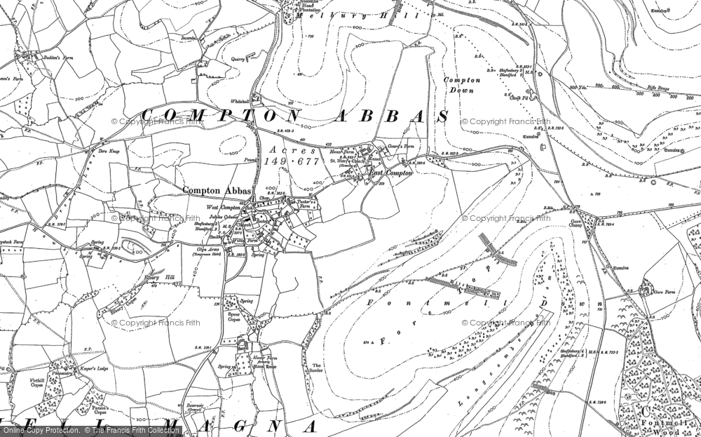 Old Map of Compton Abbas, 1900 in 1900