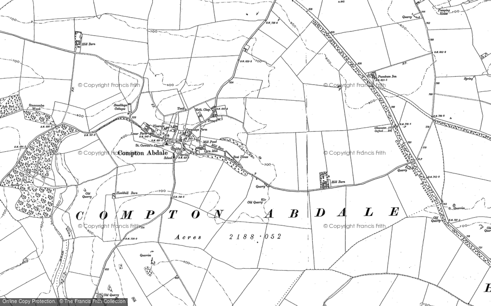 Old Map of Compton Abdale, 1895 - 1896 in 1895