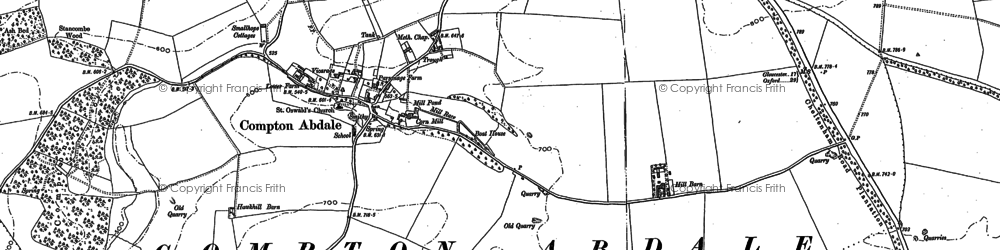 Old map of Compton Abdale in 1895