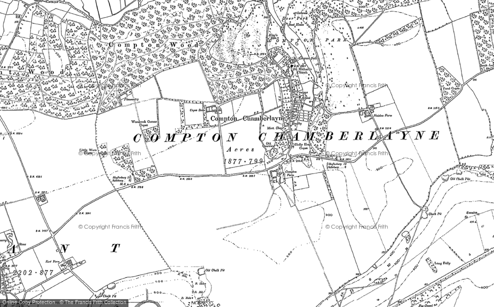 Old Map of Compton Chamberlayne, 1899 in 1899
