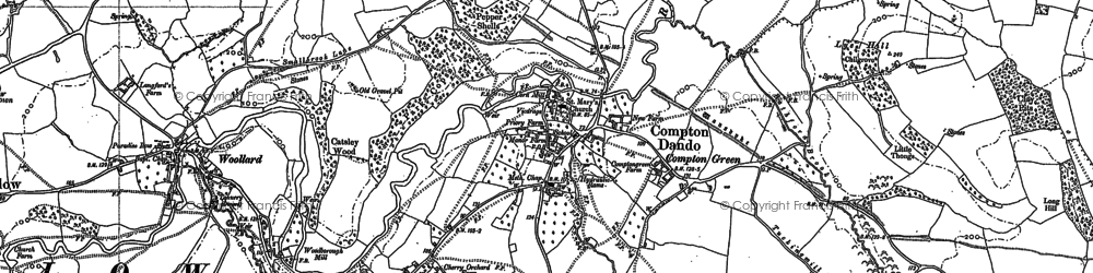 Old map of Compton Dando in 1882