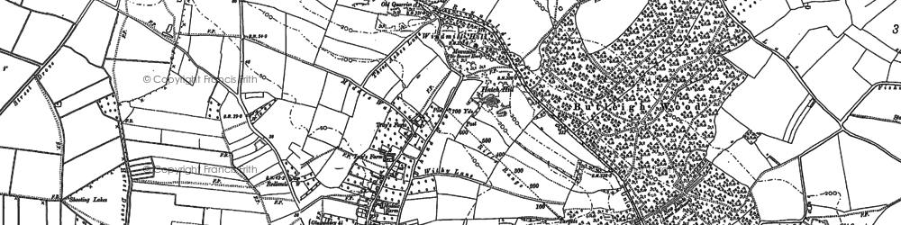 Old map of Wickham's Cross in 1885