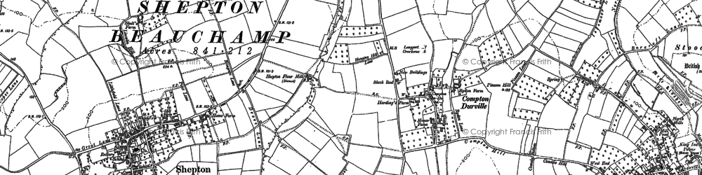 Old map of Compton Durville in 1886