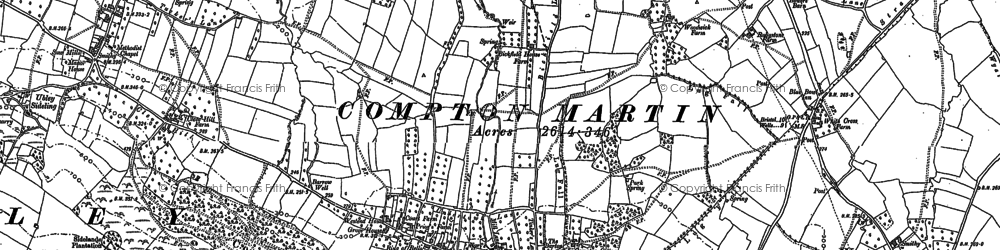 Old map of Compton Martin in 1884