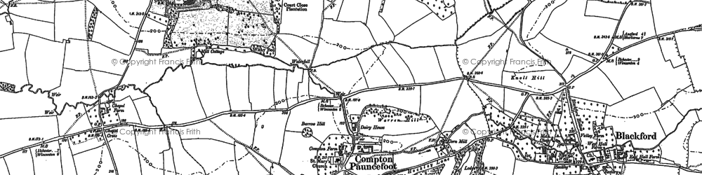 Old map of Compton Pauncefoot in 1885