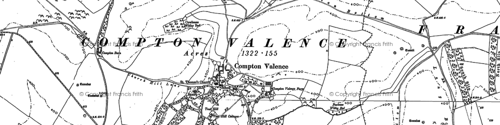 Old map of Compton Valence in 1886