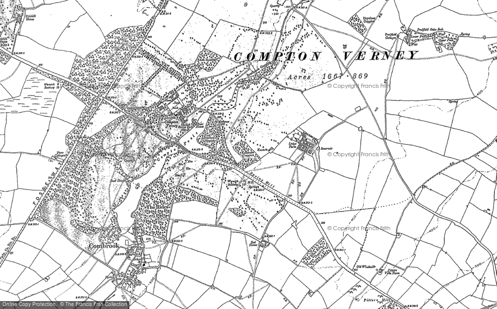 Old Map of Compton Verney, 1885 in 1885
