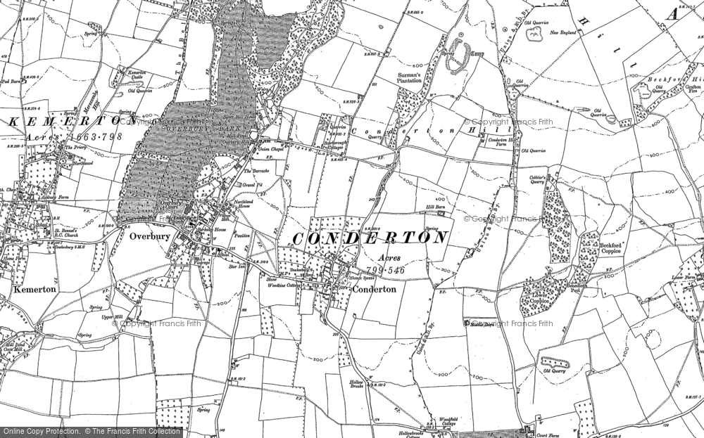Old Map of Conderton, 1883 - 1900 in 1883
