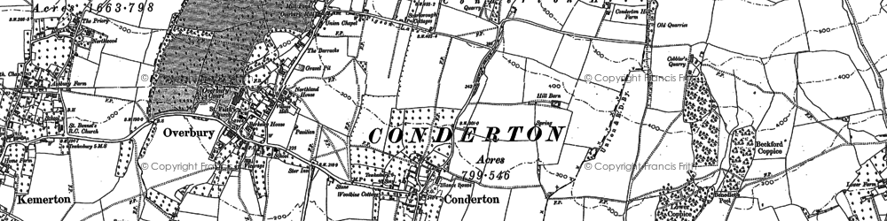 Old map of Conderton in 1883