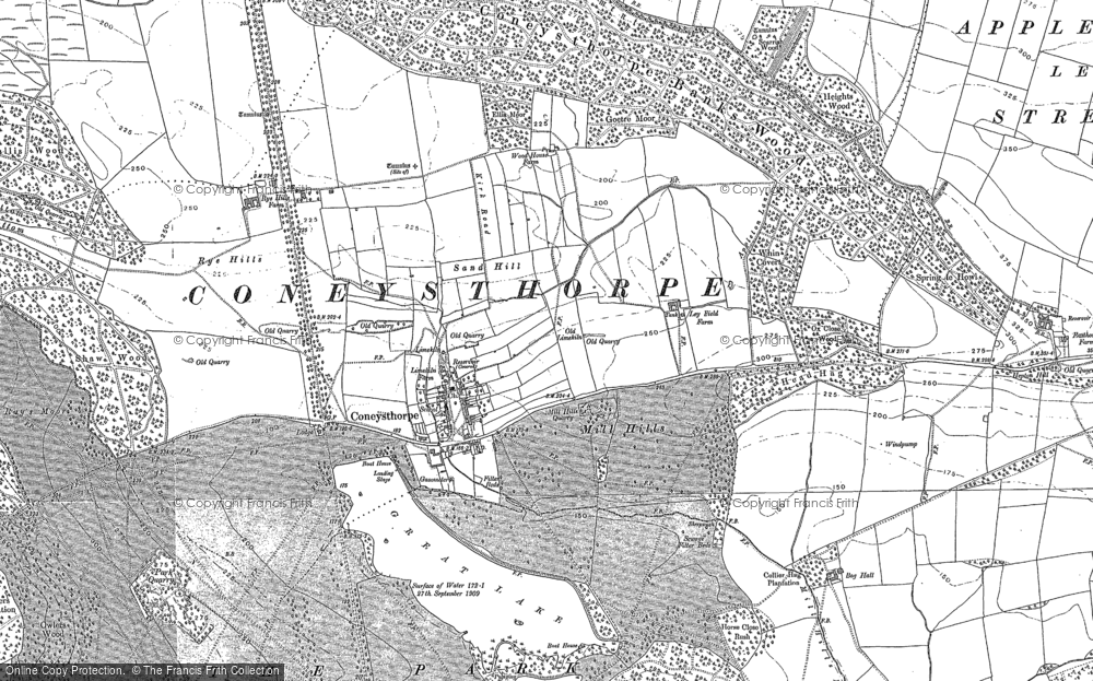 Old Map of Historic Map covering Bell Bottom in 1889