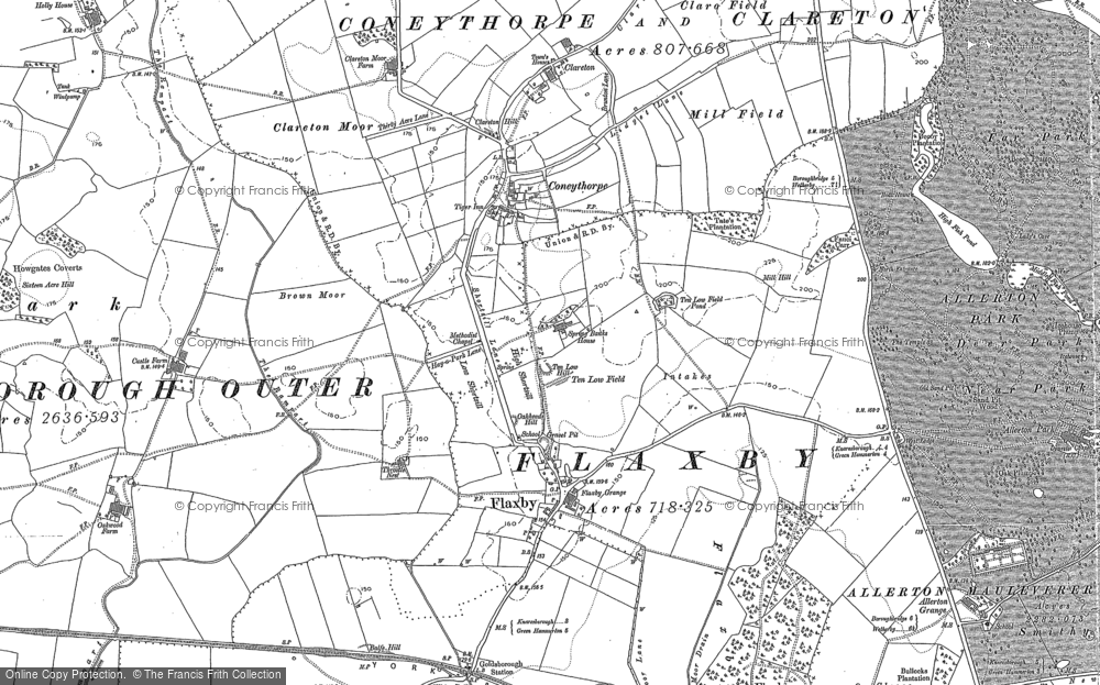 Old Map of Coneythorpe, 1892 in 1892