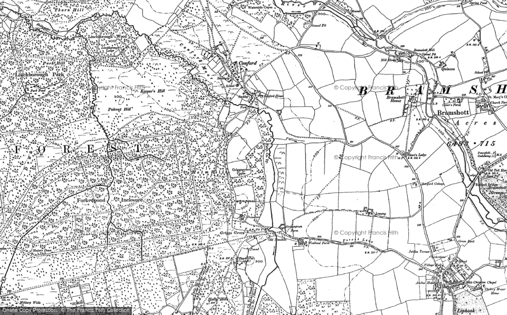 Old Map of Historic Map covering Bramshott Vale in 1909