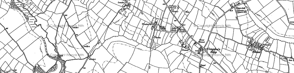 Old map of Trenhorne in 1882