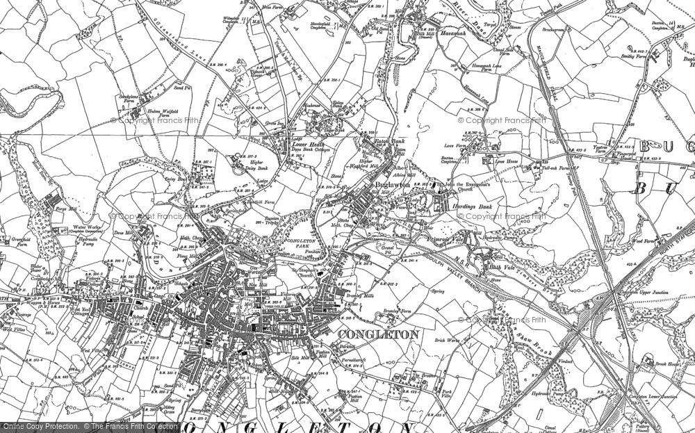 Old Map of Historic Map covering Hightown in 1897