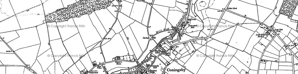 Old map of Coningsby in 1887