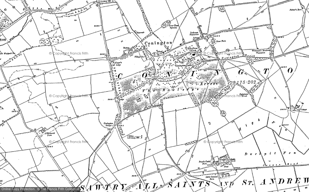 Old Map of Conington, 1887 in 1887