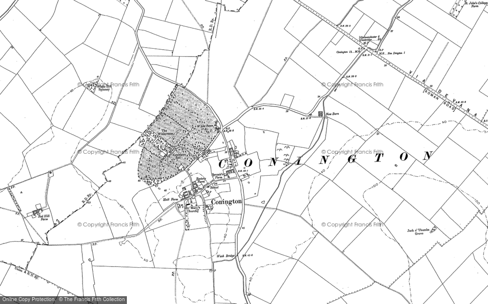 Old Map of Conington, 1900 - 1901 in 1900