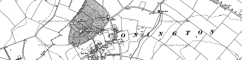 Old map of Conington in 1900