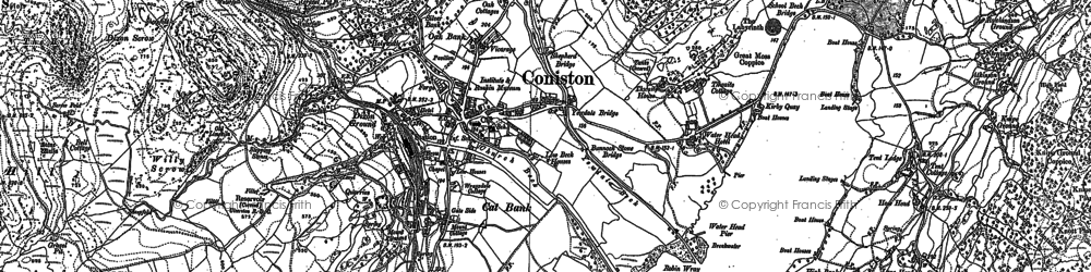 Old map of Yewdale Fells in 1912