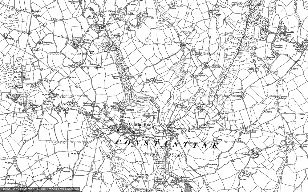 Old Map of Historic Map covering High Cross in 1906