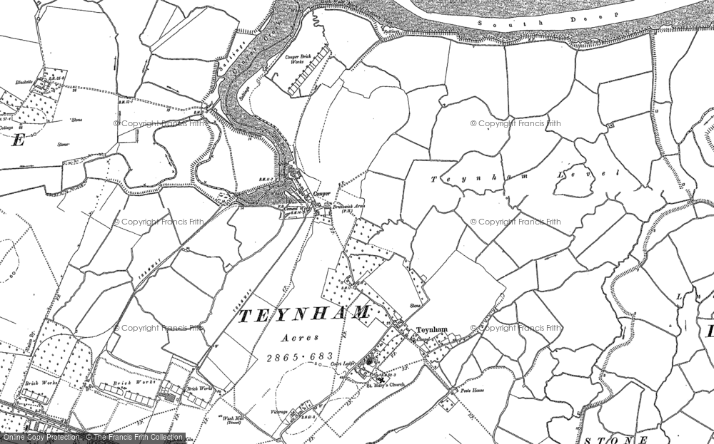 Old Map of Historic Map covering Teynham Street in 1896