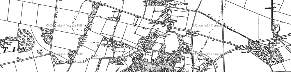 Old map of Conyer's Green in 1883