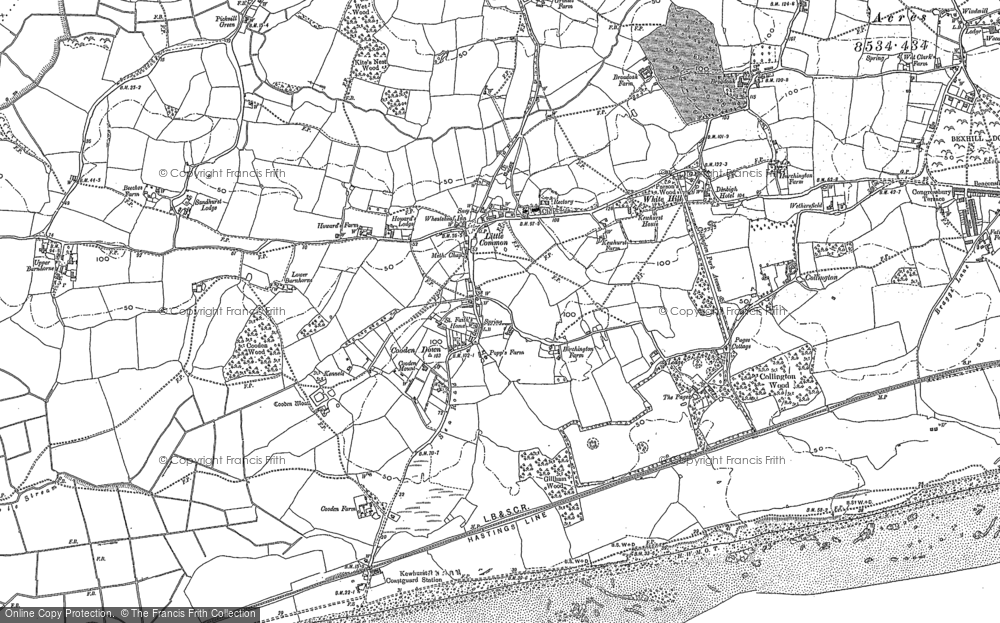 Old Map of Cooden, 1908 in 1908