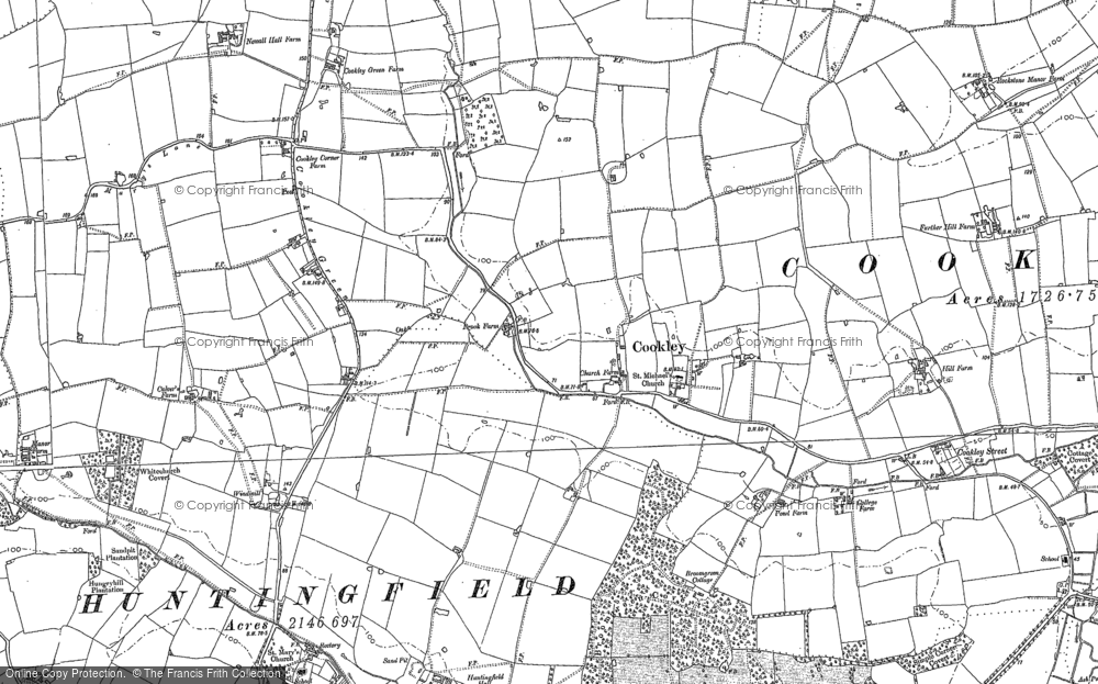 Old Map of Cookley, 1883 in 1883