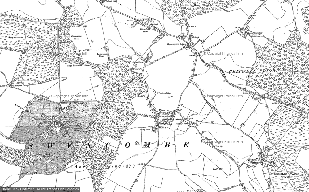 Old Map of Historic Map covering Britwell Hill in 1897