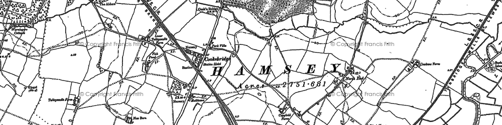 Old map of Cooksbridge in 1896