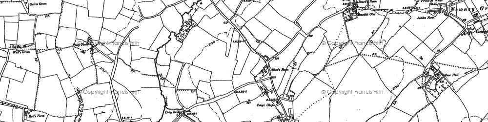 Old map of Cooksmill Green in 1895