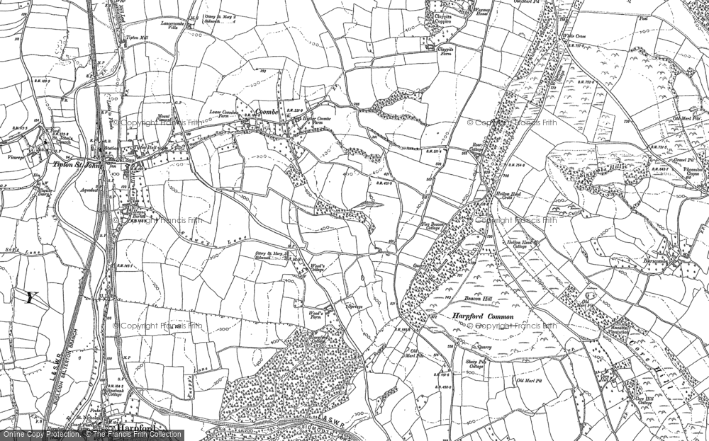 Old Map of Coombe, 1888 in 1888