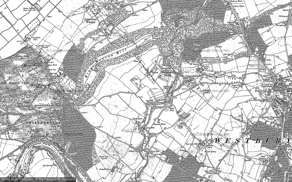Old Map of Coombe Dingle, 1901 in 1901