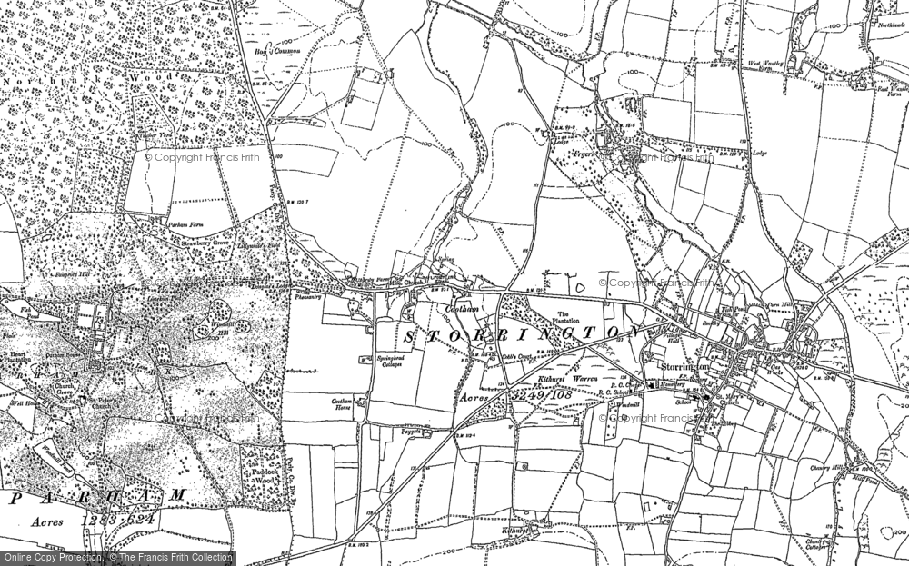 Old Map of Historic Map covering Wiggonholt in 1896