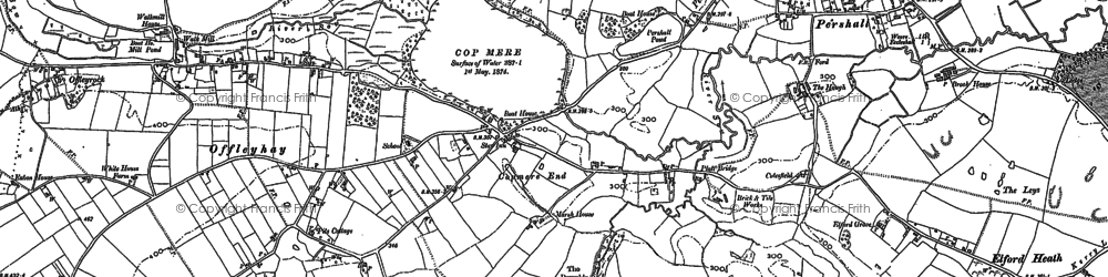 Old map of Pershall in 1879
