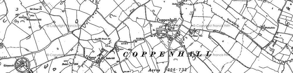 Old map of Butterhill in 1882